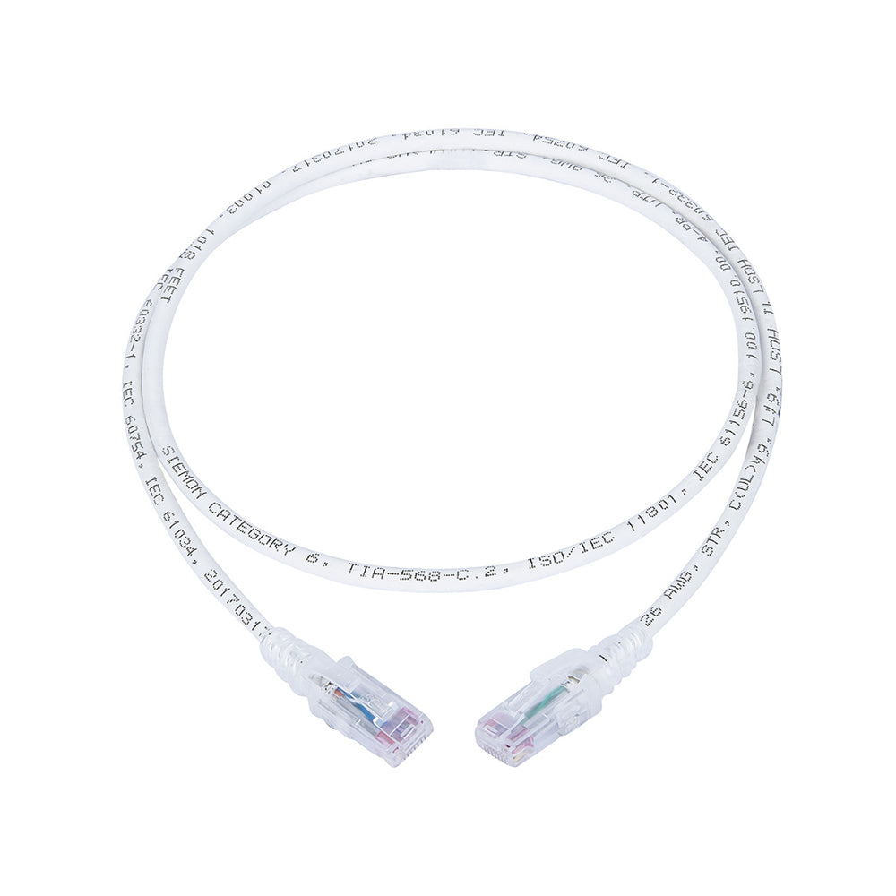 SIEMON MC6-03-02B Patch Cord Cat6 1M UTP Versión Bulk Color Blanco