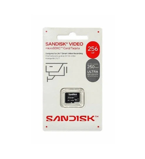SANDISK SDSDQAS5-256G-M-BP Tarjeta microSDXC 256GB Video QD131 U1 Clase 10 para Videovigilancia