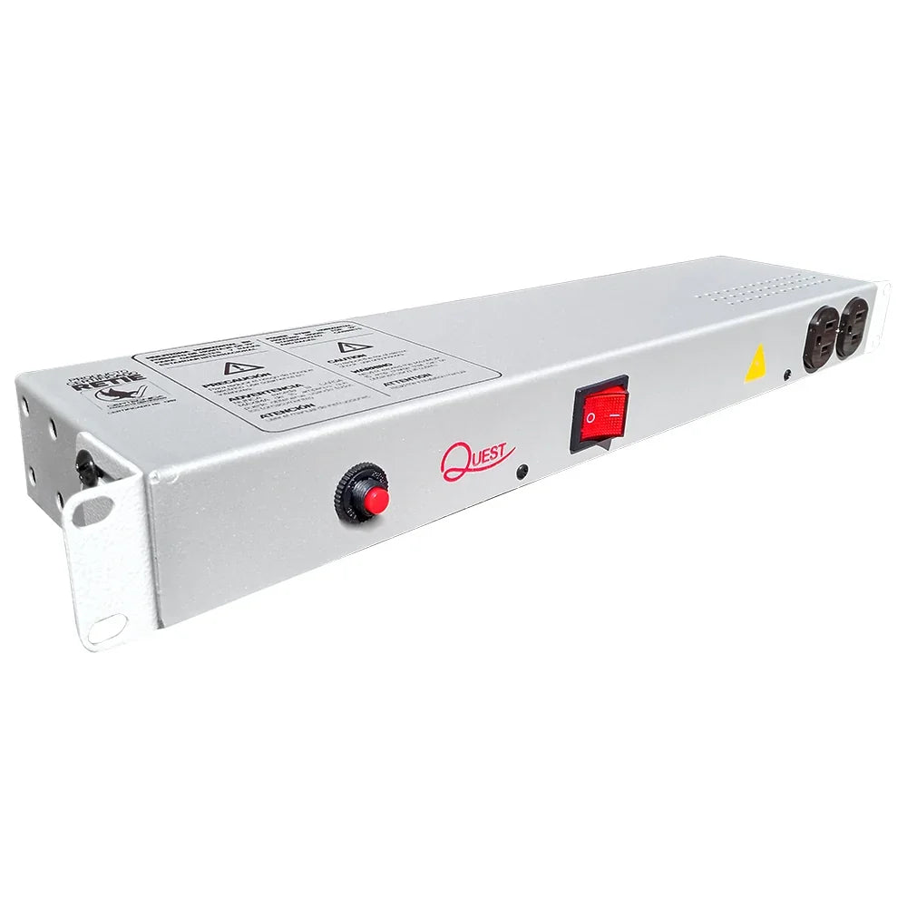 QUEST MH-4713-G Multitoma Electrica Horizontal 10 tomas NEMA5-15R 125V/250V 15A