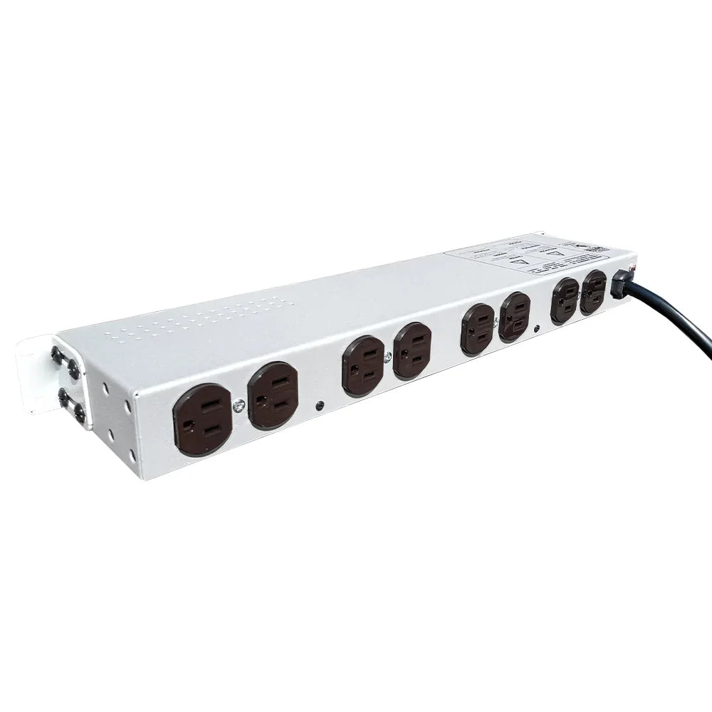 QUEST MH-4713-G Multitoma Electrica Horizontal 10 tomas NEMA5-15R 125V/250V 15A