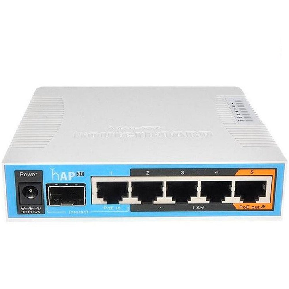 MIKROTIK HAP AC Router 5 Puertos Gigabit Ethernet 1 SFP 1 USB Wifi Doble Banda 3X3 1W