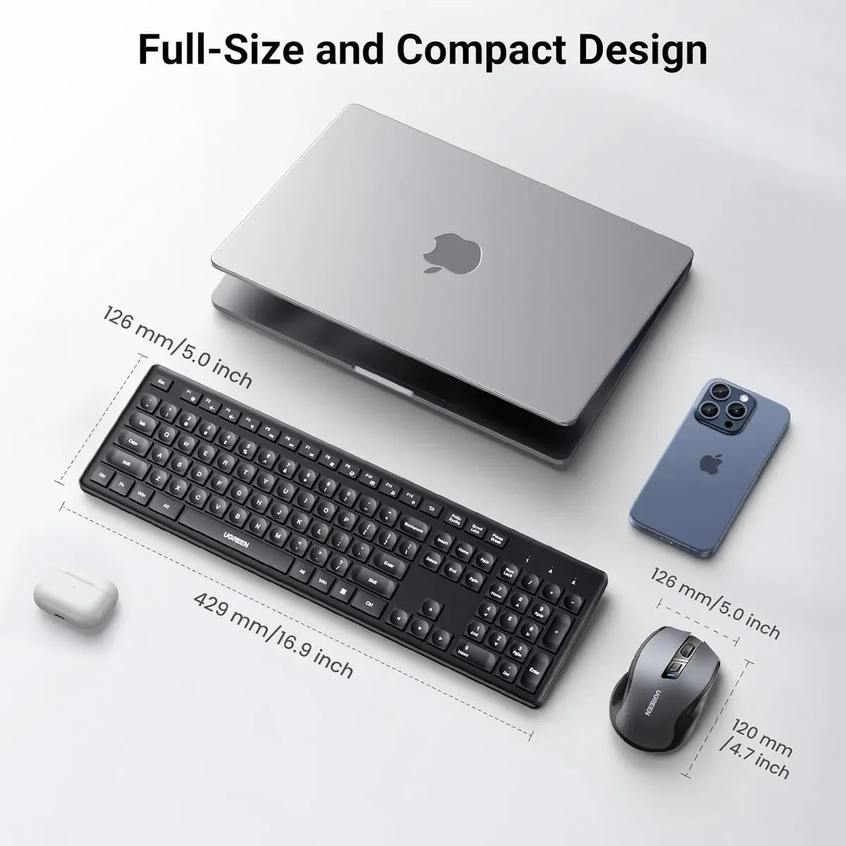 UGREEN MK006 35740 Combo Teclado y Mouse Inalambrico 4000dpi 2.4G