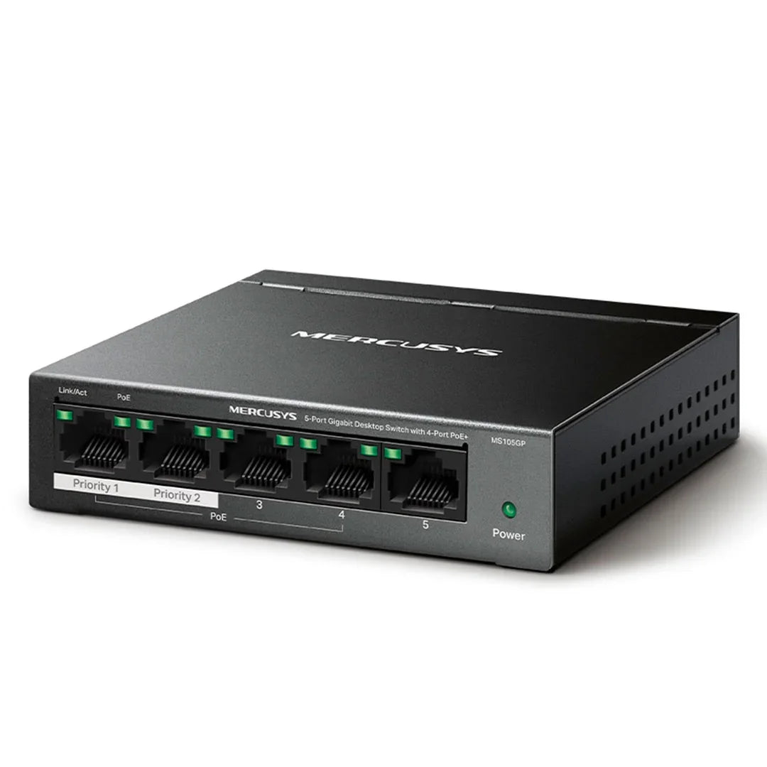 MERCUSYS MS105GP Switch 5 Puertos RJ45 4 PoE+ Gigabit