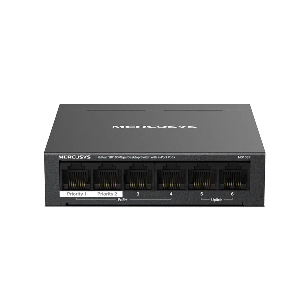 MERCUSYS MS106P Switch 6 Puertos FAST con 4 Puertos POE+
