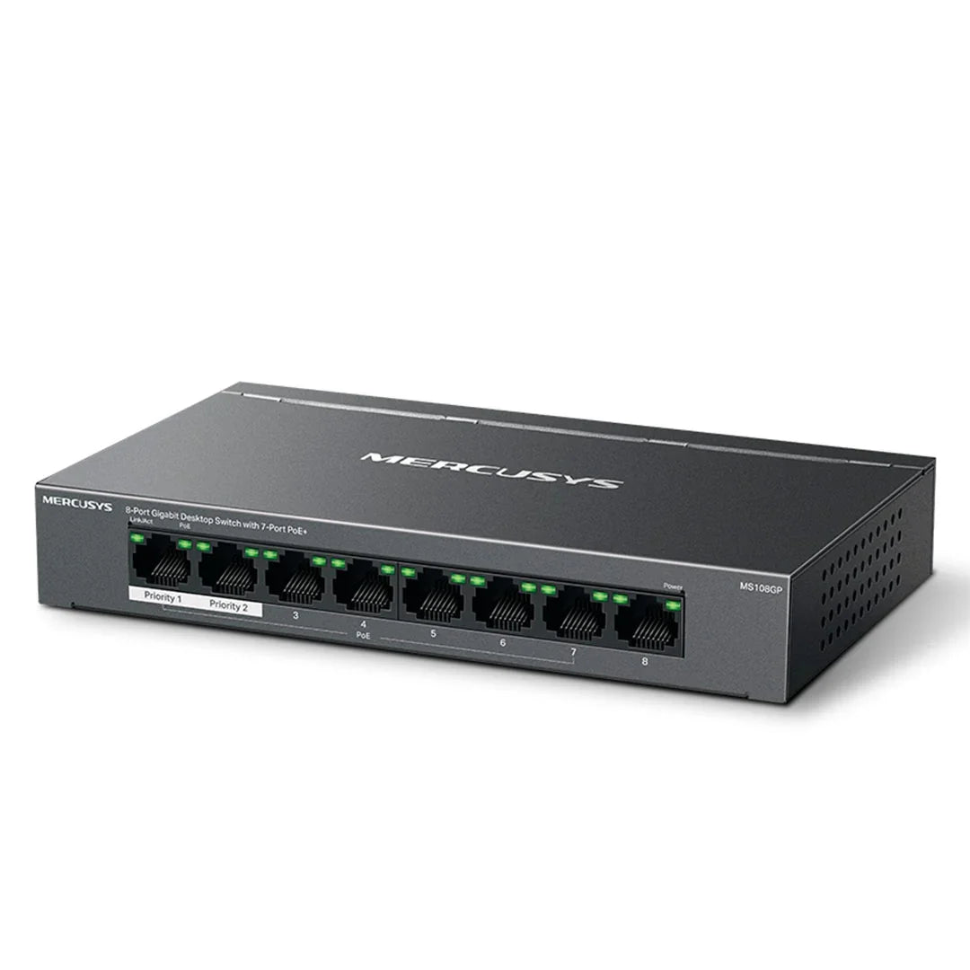 MERCUSYS MS108GP Switch 8 Puertos RJ45 7 PoE+ Gigabit