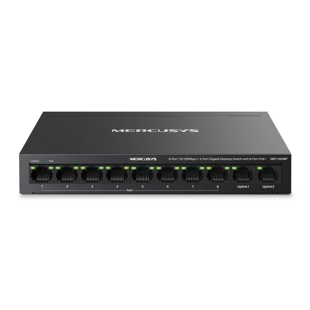MERCUSYS MS110CMP Switch Gigabit 8 Puertos Fast con 2 Puertos POE+