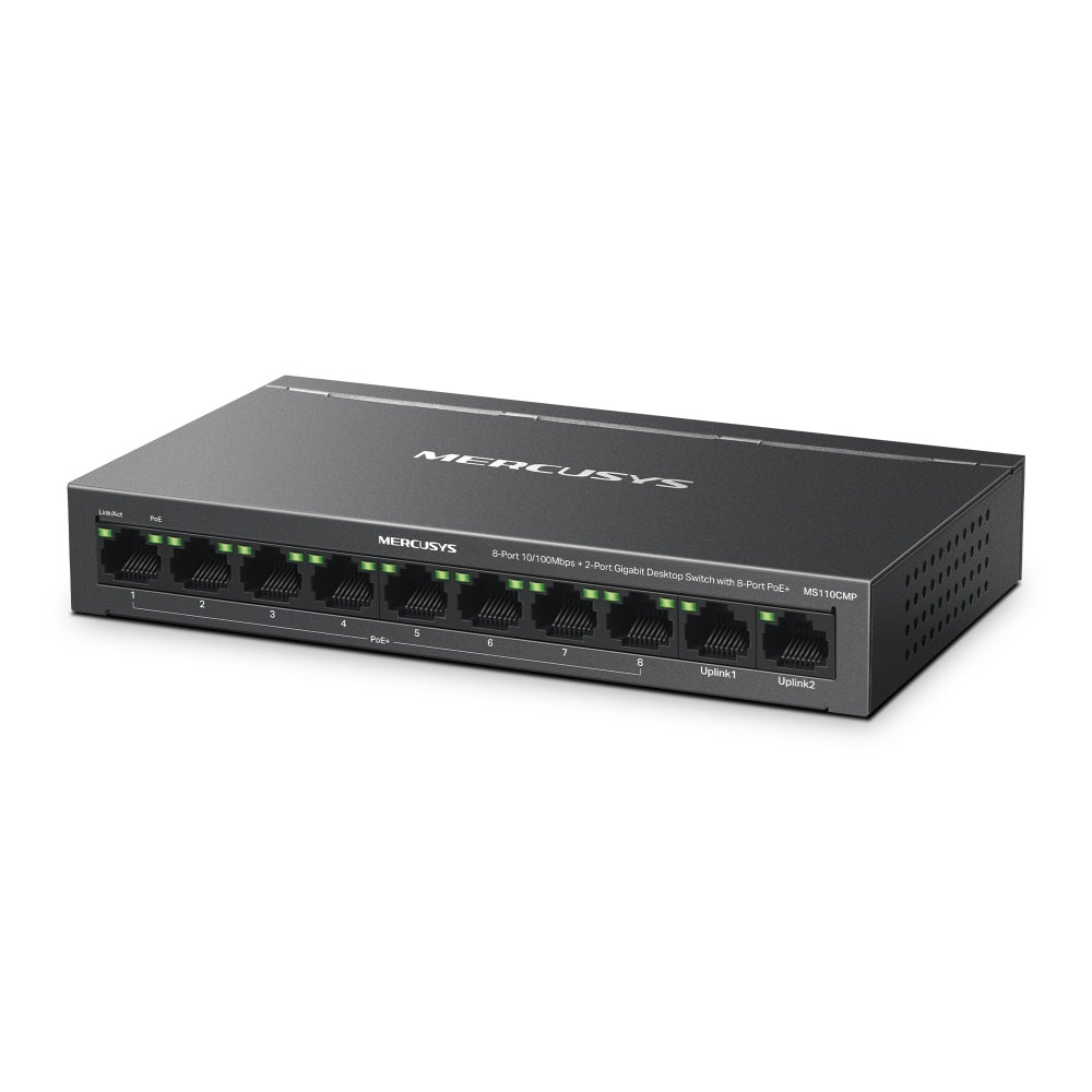 MERCUSYS MS110CMP Switch Gigabit 8 Puertos Fast con 2 Puertos POE+