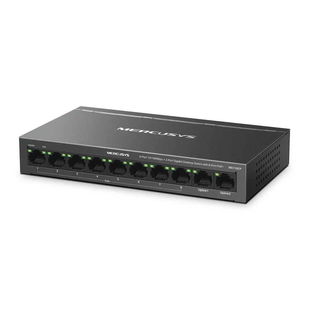 MERCUSYS MS110CP Switch Gigabit 8 Puertos FAST con 2 Puertos POE+
