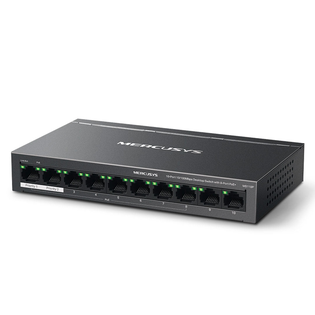 MERCUSYS MS110P Switch 10 Puertos RJ45 100Mbps 8P PoE