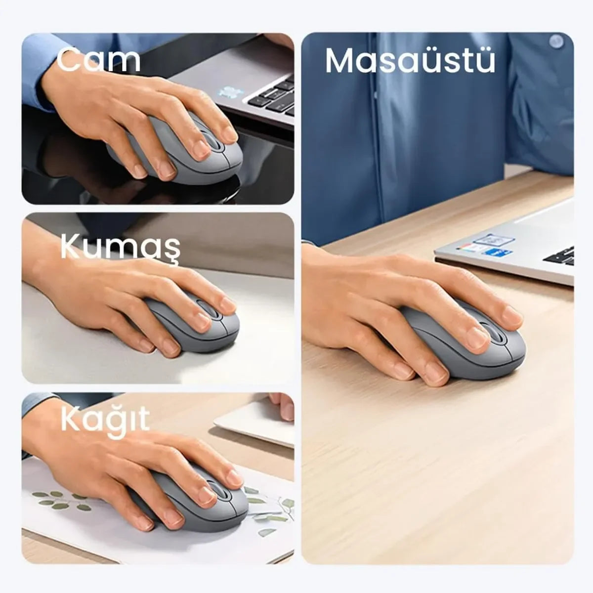 UGREEN MU105 90669 Mouse Inalambrico 24 Moonlight gris