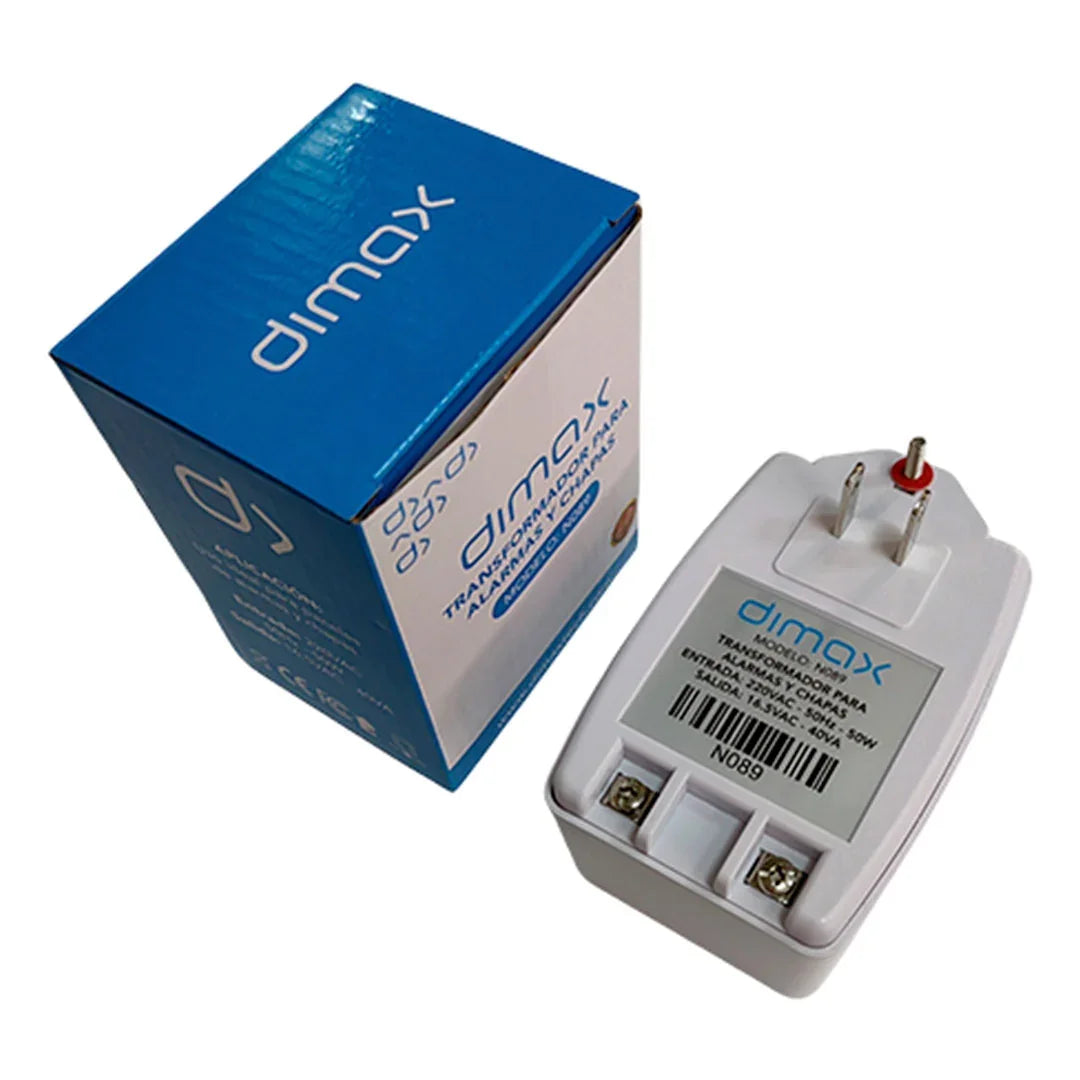 DIMAX N089 Transformador 16V 2A para Alarmas, Cerraduras y Paneles Paradox