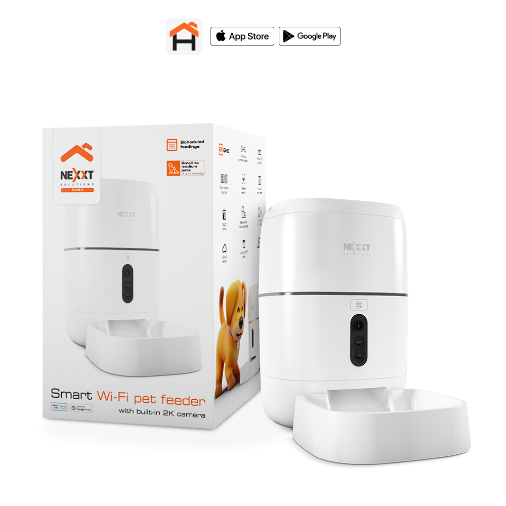 NEXXT SOLUTIONS NHA-P610 Dispensador WIFI de Alimento para Mascotas con Cámara 1080P