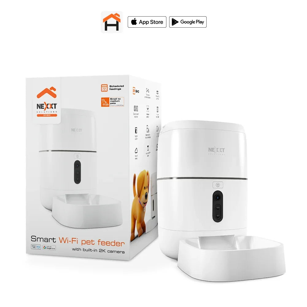 NEXXT SOLUTIONS NHA-P610 Dispensador WIFI de Alimento para Mascotas con Cámara 1080P