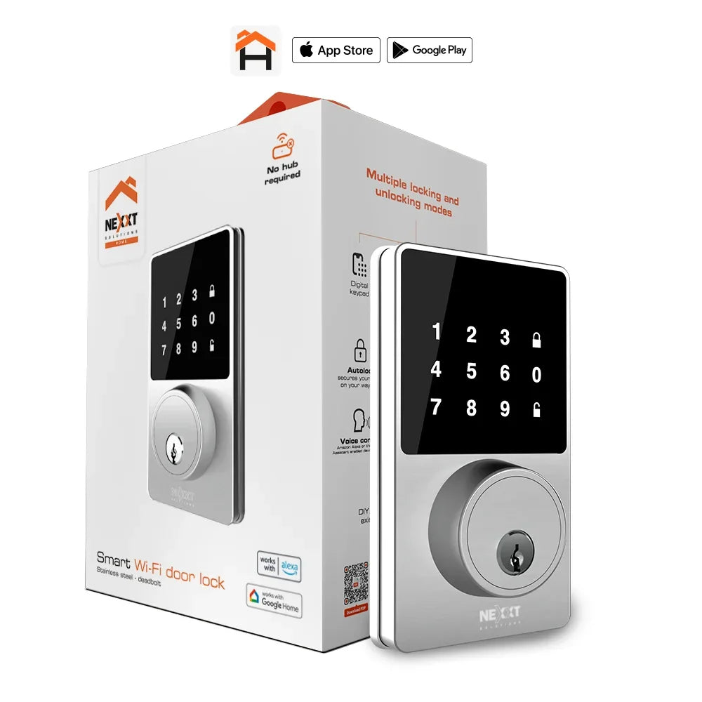 NEXXT SOLUTIONS NHS-D100 (CAJA ABIERTA 9/10) Cerradura Inteligente WIFI Contraseña y Llave Alexa