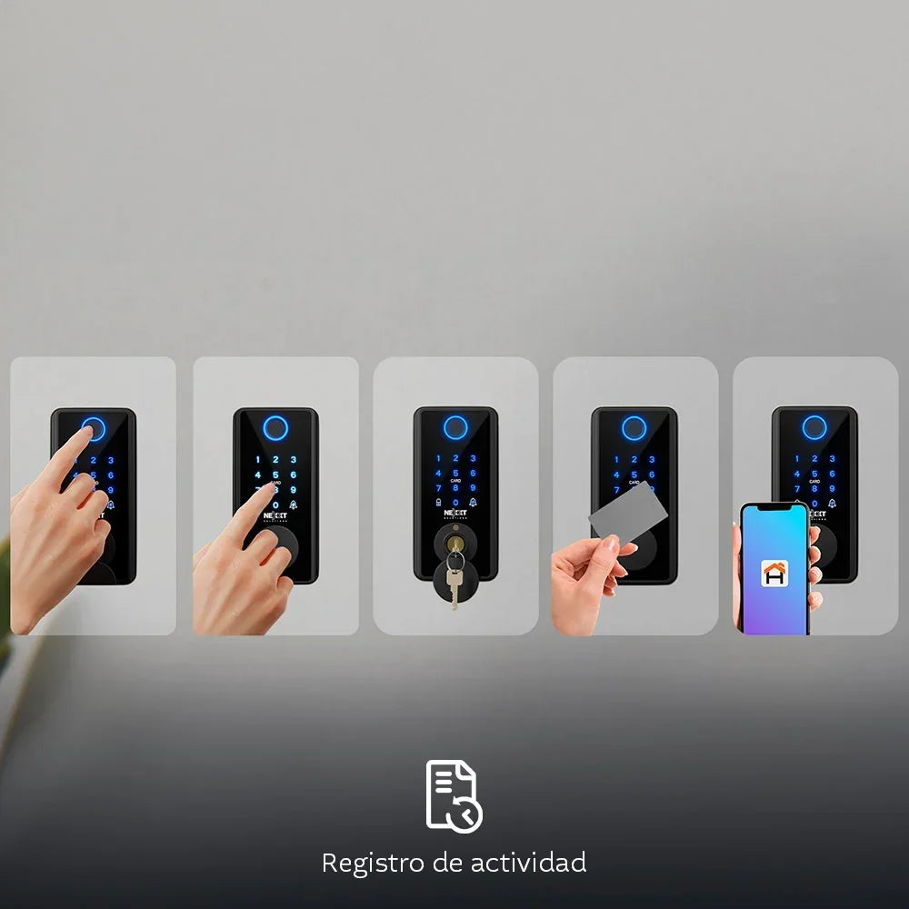 NEXXT SOLUTIONS NHS-D150 BK Cerradura Inteligente Wifi Negro Huella y Contraseña