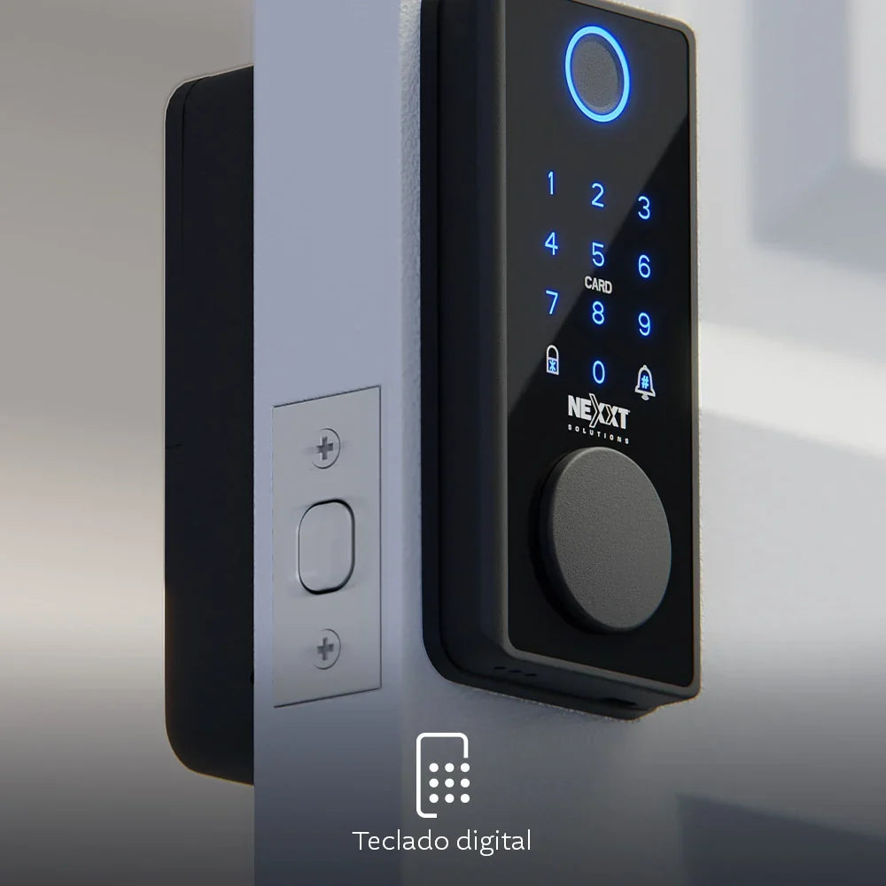 NEXXT SOLUTIONS NHS-D150 BK Cerradura Inteligente Wifi Negro Huella y Contraseña