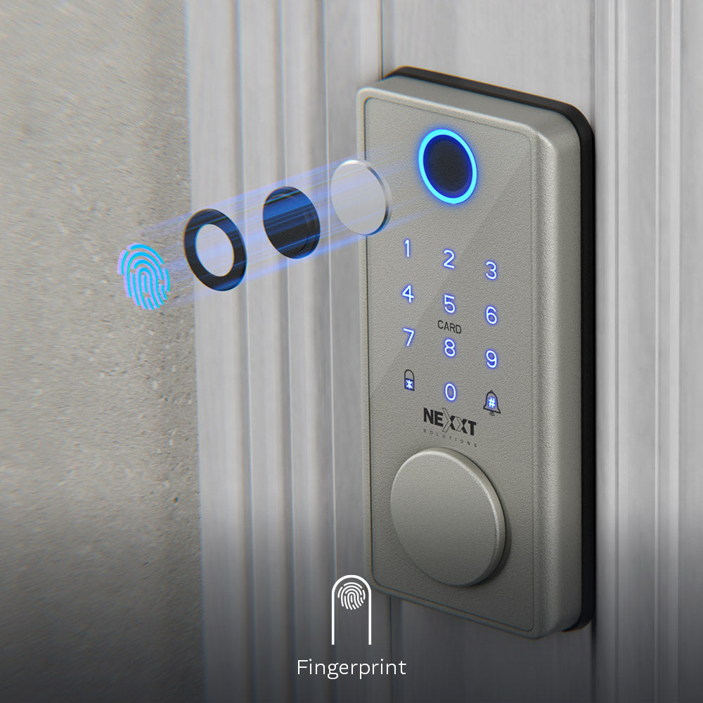 NEXXT SOLUTIONS NHS-D150 ST Cerradura Inteligente Wifi Gris Huella y Contraseña