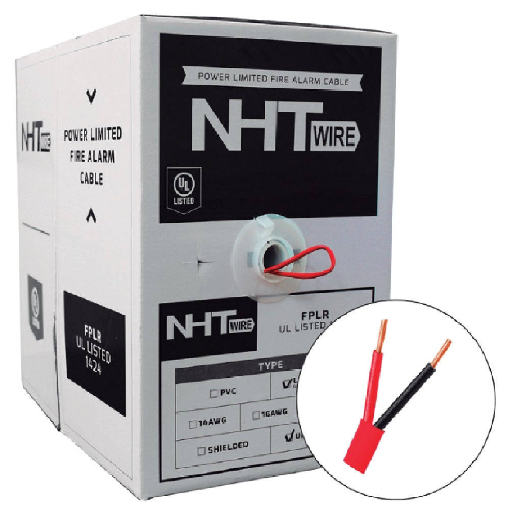 NHT WIRE AWGUSH16LSZH2C Cable sólido para incendio FPLR 2x16 LSZH SIN APANTALLAR x 305m