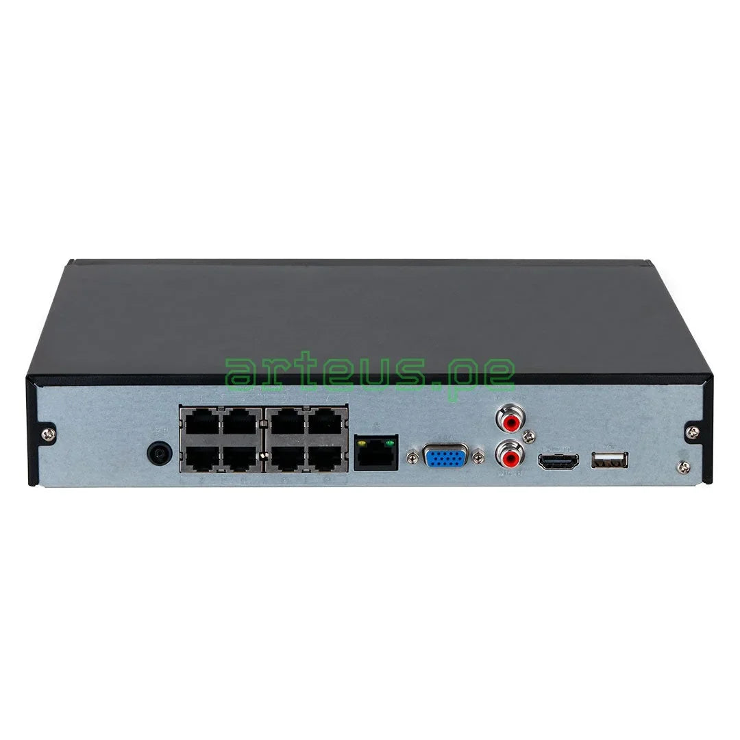 DAHUA NVR2108HS-8P-S3 Grabador de Vídeo en Red Compacto de 8 canales 1U 1 HDD y 8 PoE
