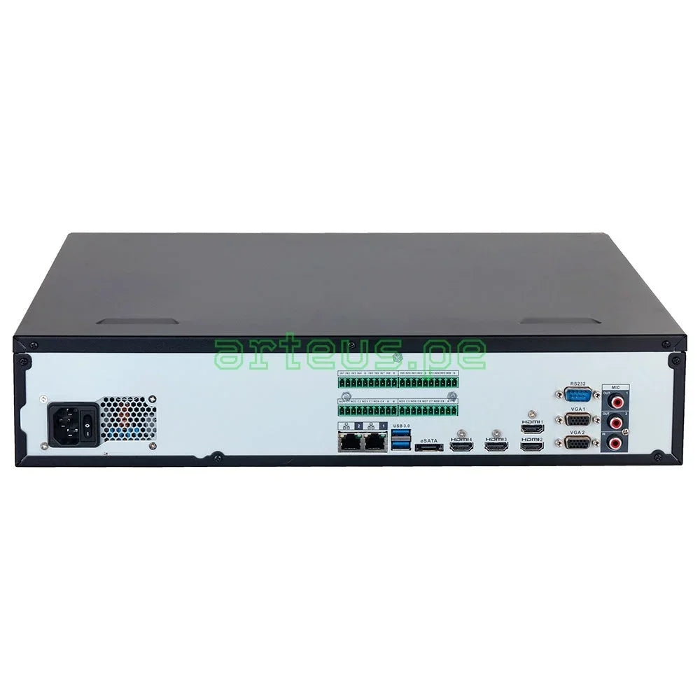 DAHUA DHI-NVR608H-32-XI, Grabador NVR 4K, 32CH(32MP), 1024Mbps, 8HDD hasta 16TB x cada sata, 1esata, Raid, WIZMIND, AI, ANPR