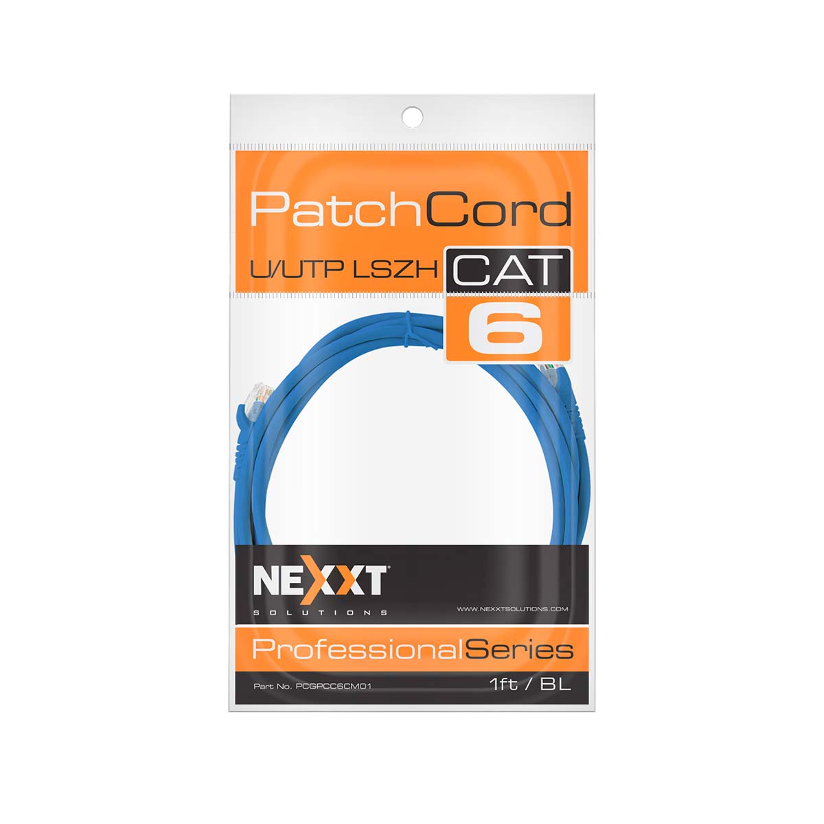 NEXXT SOLUTIONS PCGPCC6CM01BL Patch Cord Cat 6 1ft/30cm Azul