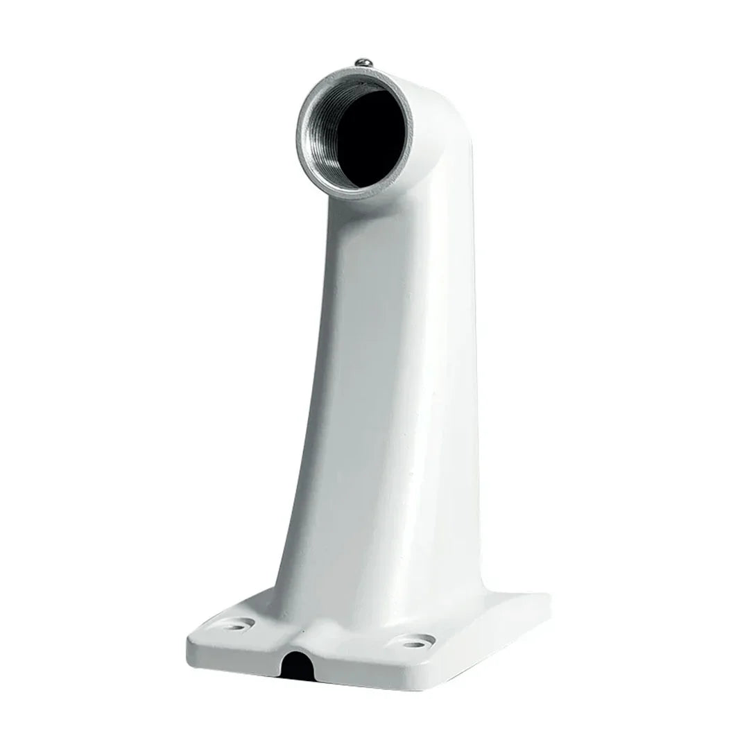 Soporte blanco de metal para cámara de videovigilancia, base cuadrada y orificio de montaje