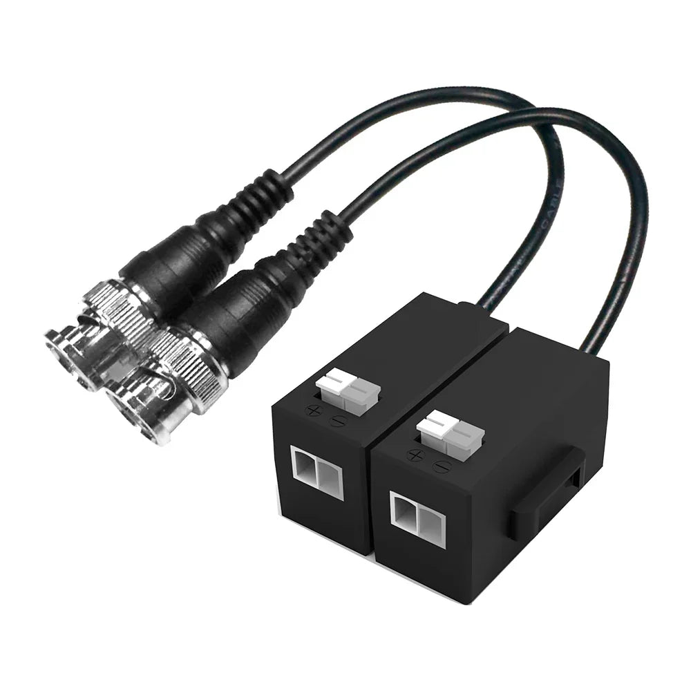 Kit de transceptores pasivos de video balun con conectores BNC y cables para cámaras de seguridad CCTV