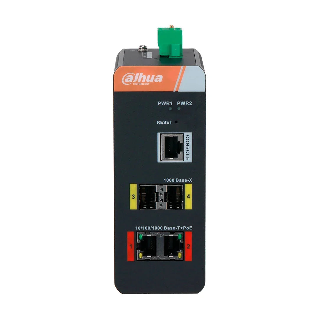 DAHUA DH-PFS4204-2GT-DP Conmutador industrial Gigabit de 4 puertos con PoE Gigabit de 2 puertos administrado
