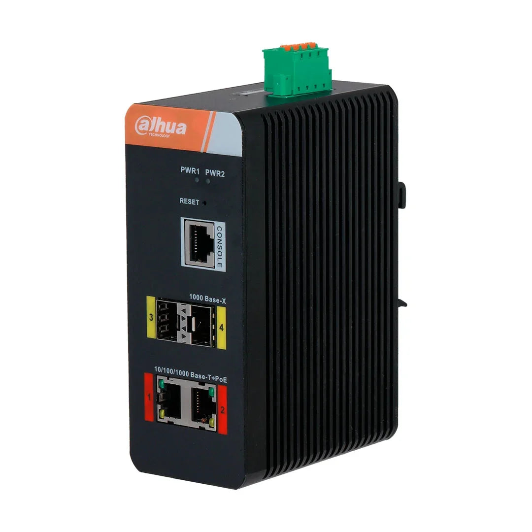 DAHUA DH-PFS4204-2GT-DP Conmutador industrial Gigabit de 4 puertos con PoE Gigabit de 2 puertos administrado