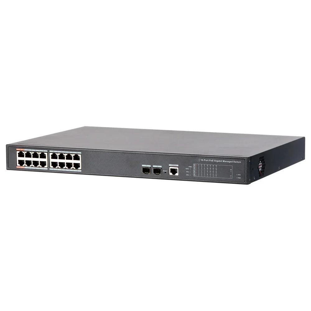 DAHUA DH-PFS4218-16GT-240, Switch 16 Puertos POE Giga, 2SFP, 240w. Administra, Capa 2