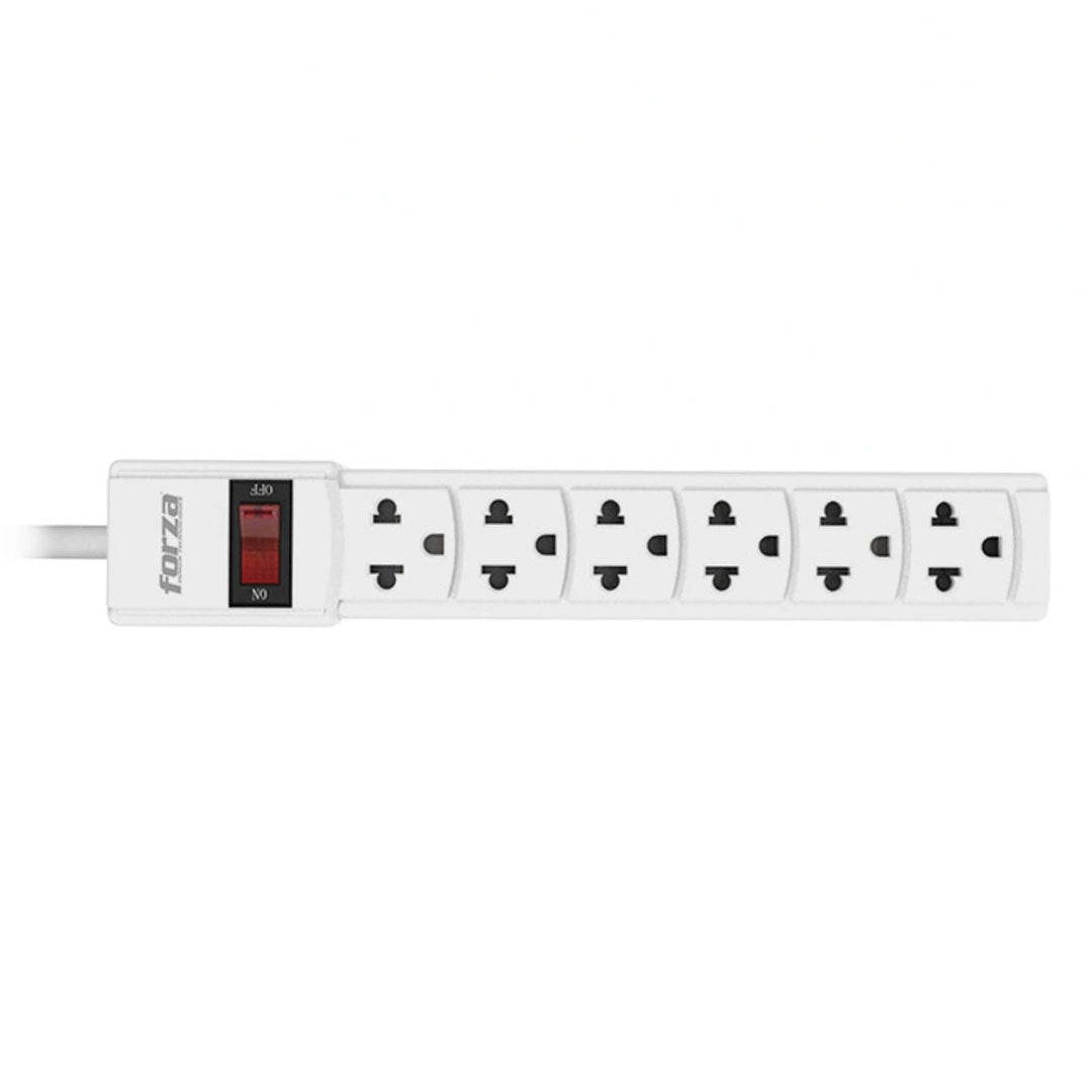 FORZA PS-001W Regleta Supresor de Pico 2200W 6 tomas 220V