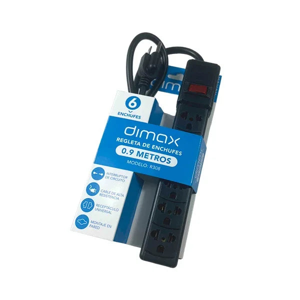 DIMAX R308 Supresor de Picos 6 Tomas 10A 220V