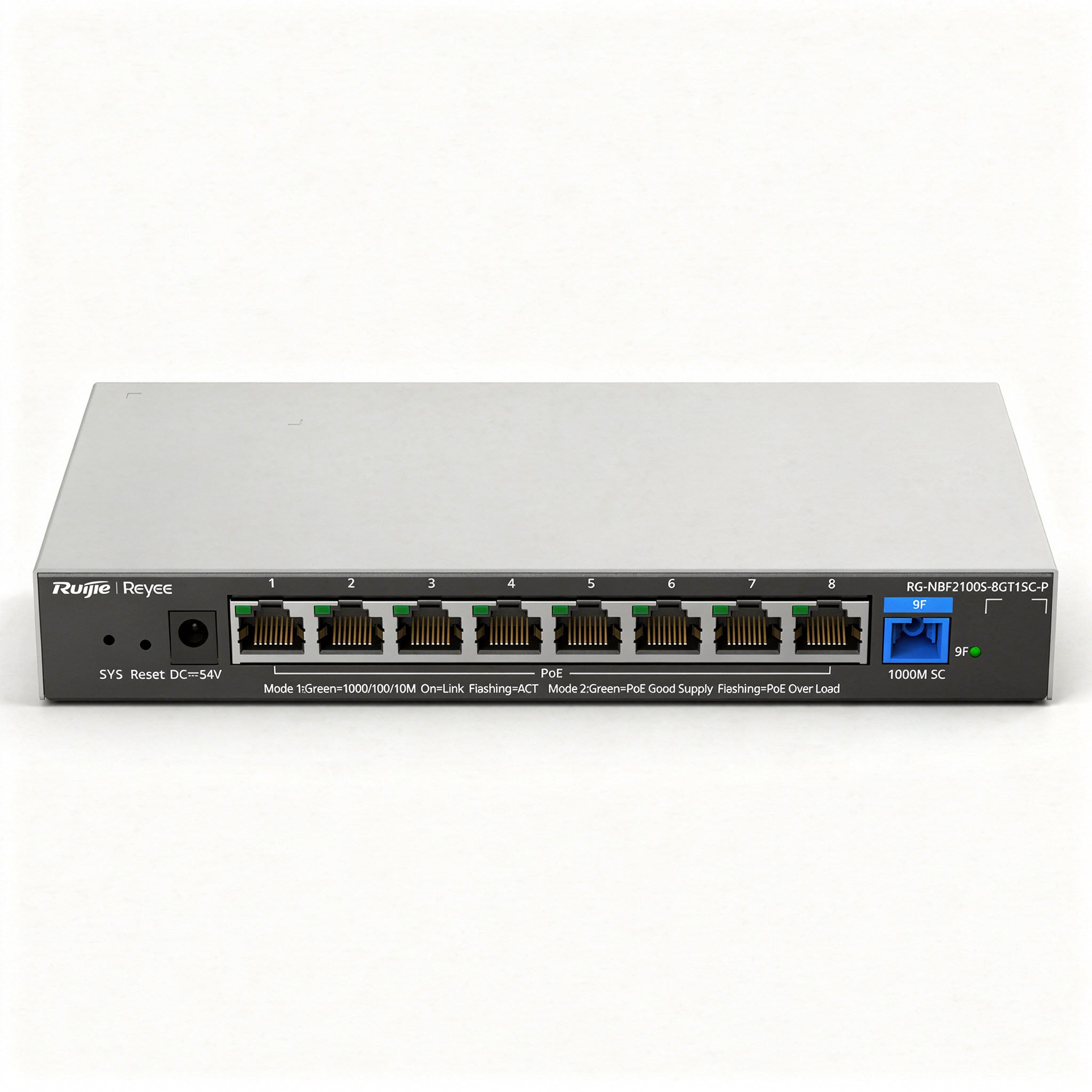 RUIJIE REYEE RG-NBF2100S-8GT1SC-P Switch PoE 8 Puertos Gigabit + 1 SC L2 Cloud