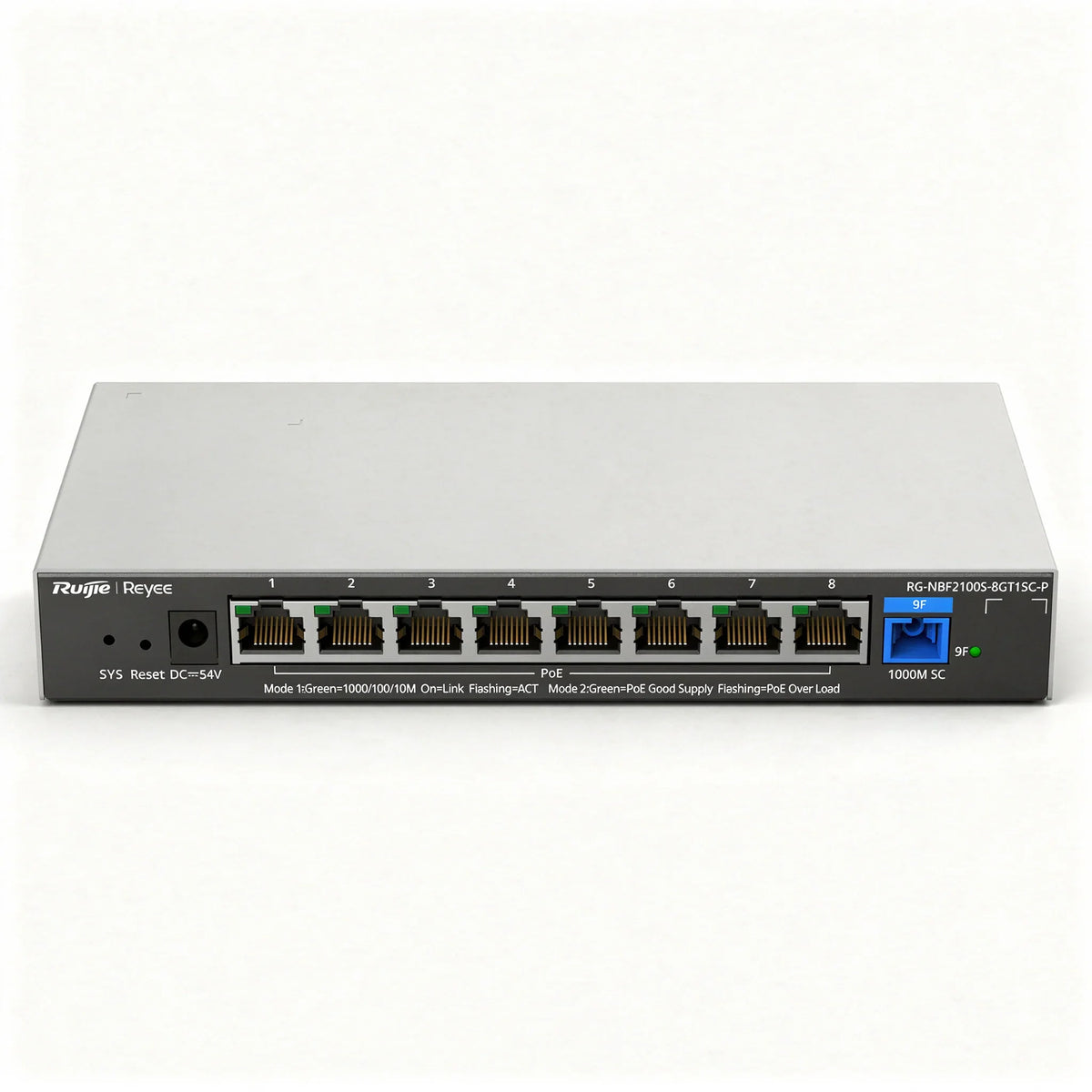 RUIJIE REYEE RG-NBF2100S-8GT1SC-P Switch PoE 8 Puertos Gigabit + 1 SC L2 Cloud