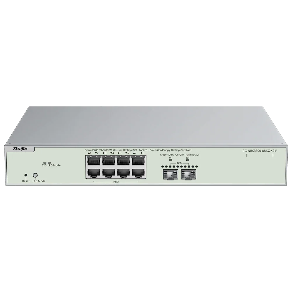 RUIJIE REYEE RG-NBS3300-8MG2XS-P Switch 8 Puertos MultiGigabit PoE 2SFP+ Cloud