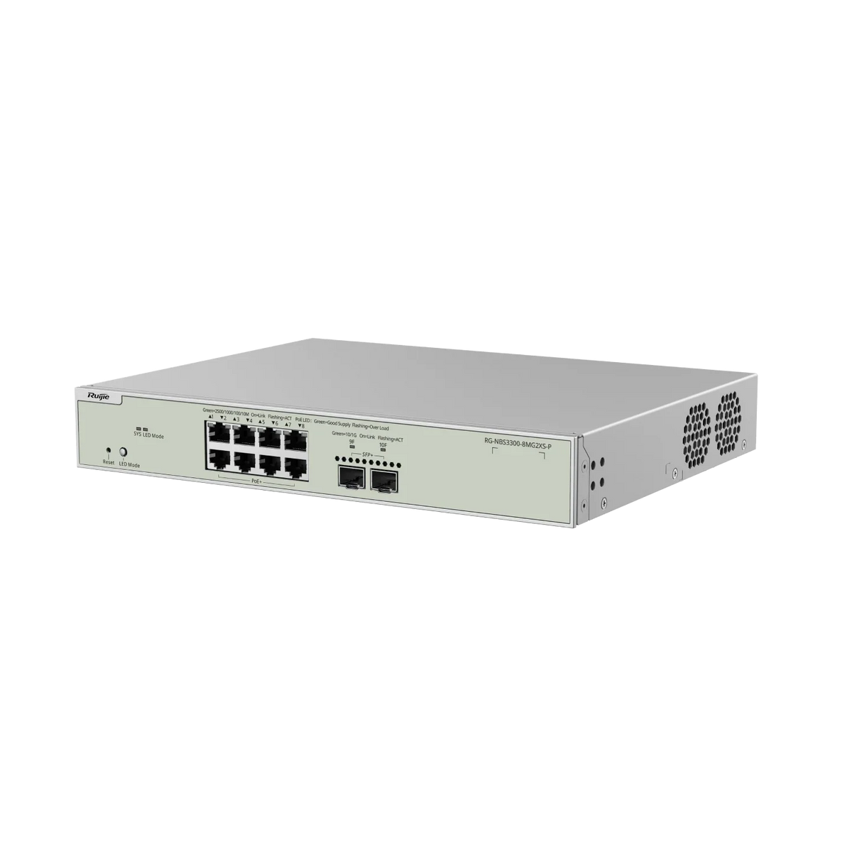 RUIJIE REYEE RG-NBS3300-8MG2XS-P Switch 8 Puertos MultiGigabit PoE 2SFP+ Cloud