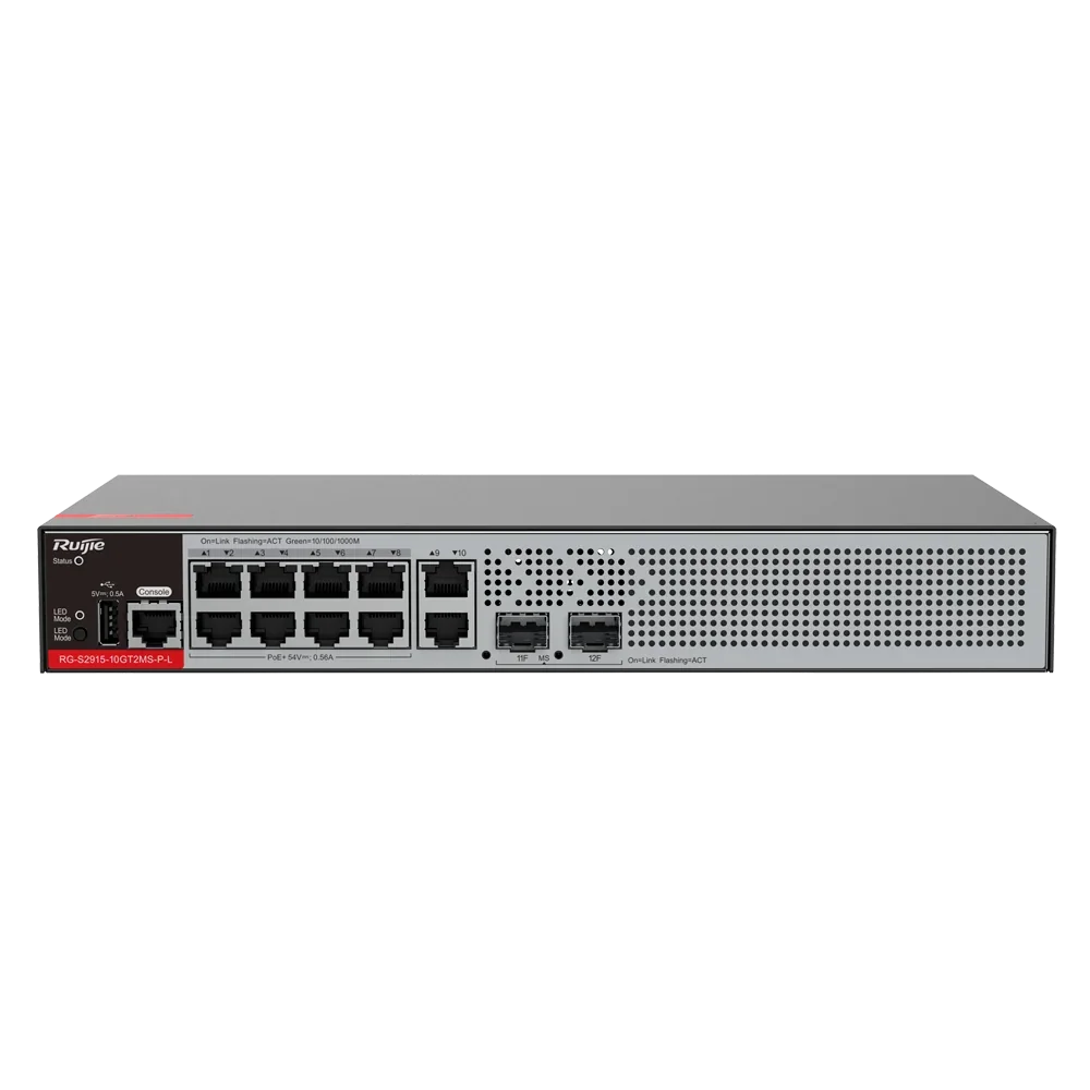 RUIJIE REYEE RG-S2915-10GT2MS-PL Switch PoE+ 10 Puertos Gigabit + 2SFP L2