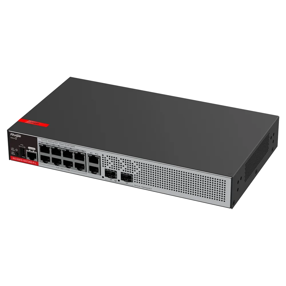 RUIJIE REYEE RG-S2915-10GT2MS-PL Switch PoE+ 10 Puertos Gigabit + 2SFP L2