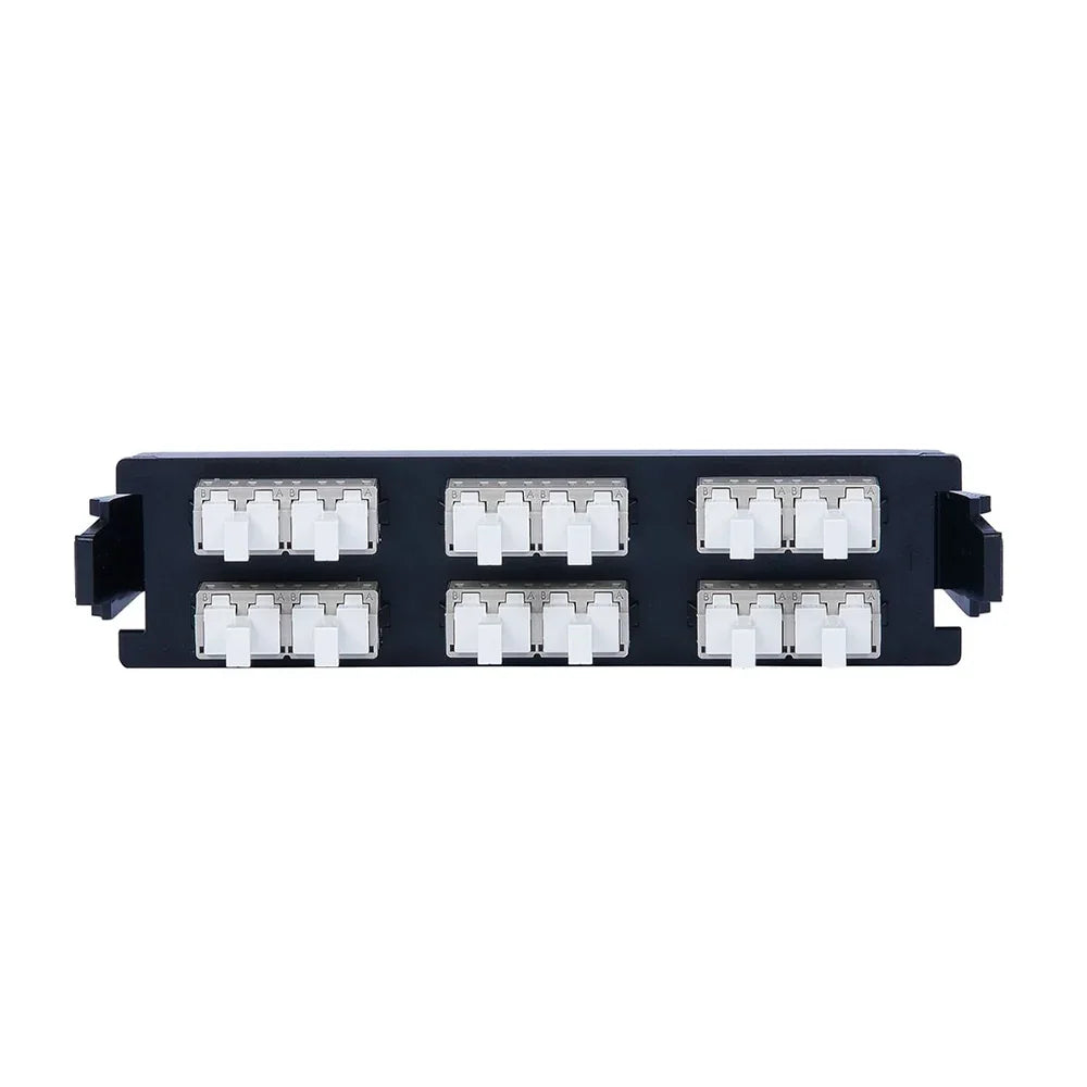 SIEMON RIC-F-LC24-01C Panel FO, con 24 Acopladores, LC MM SM, Negro LC DUPLEX