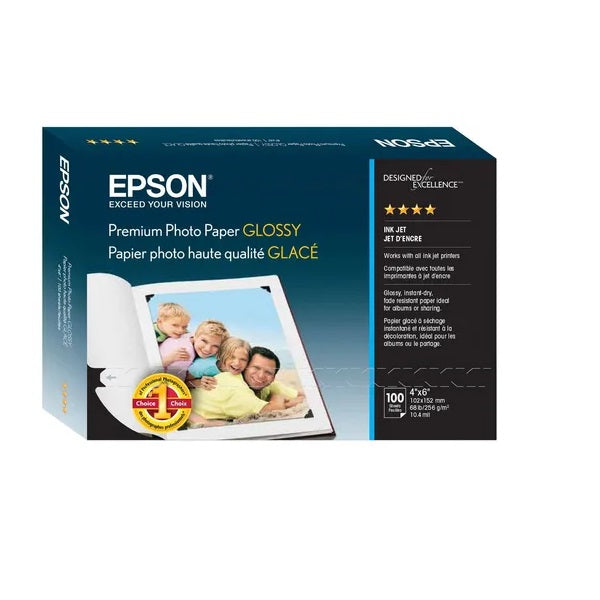 EPSON S041727 Papel Fotografico PremiunBrillante Glossy 4x6 de 100 Hojas