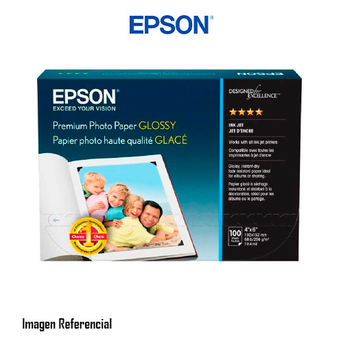 EPSON S041727 Papel Fotografico PremiunBrillante Glossy 4x6 de 100 Hojas