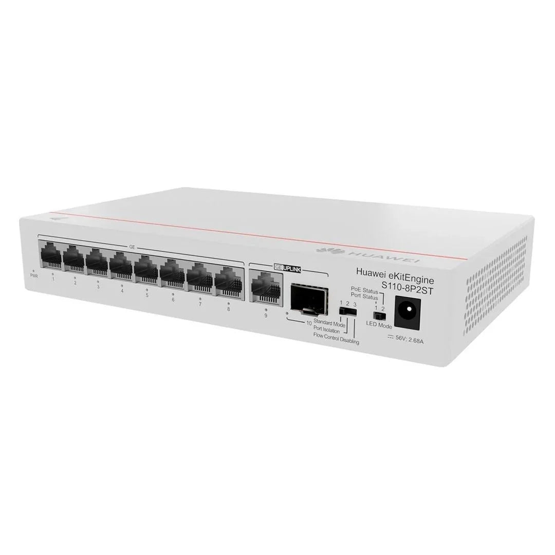 HUAWEI eKIT S110-8P2ST Switch PoE 8 Puertos Gigabit 2SFP 124W 98012269
