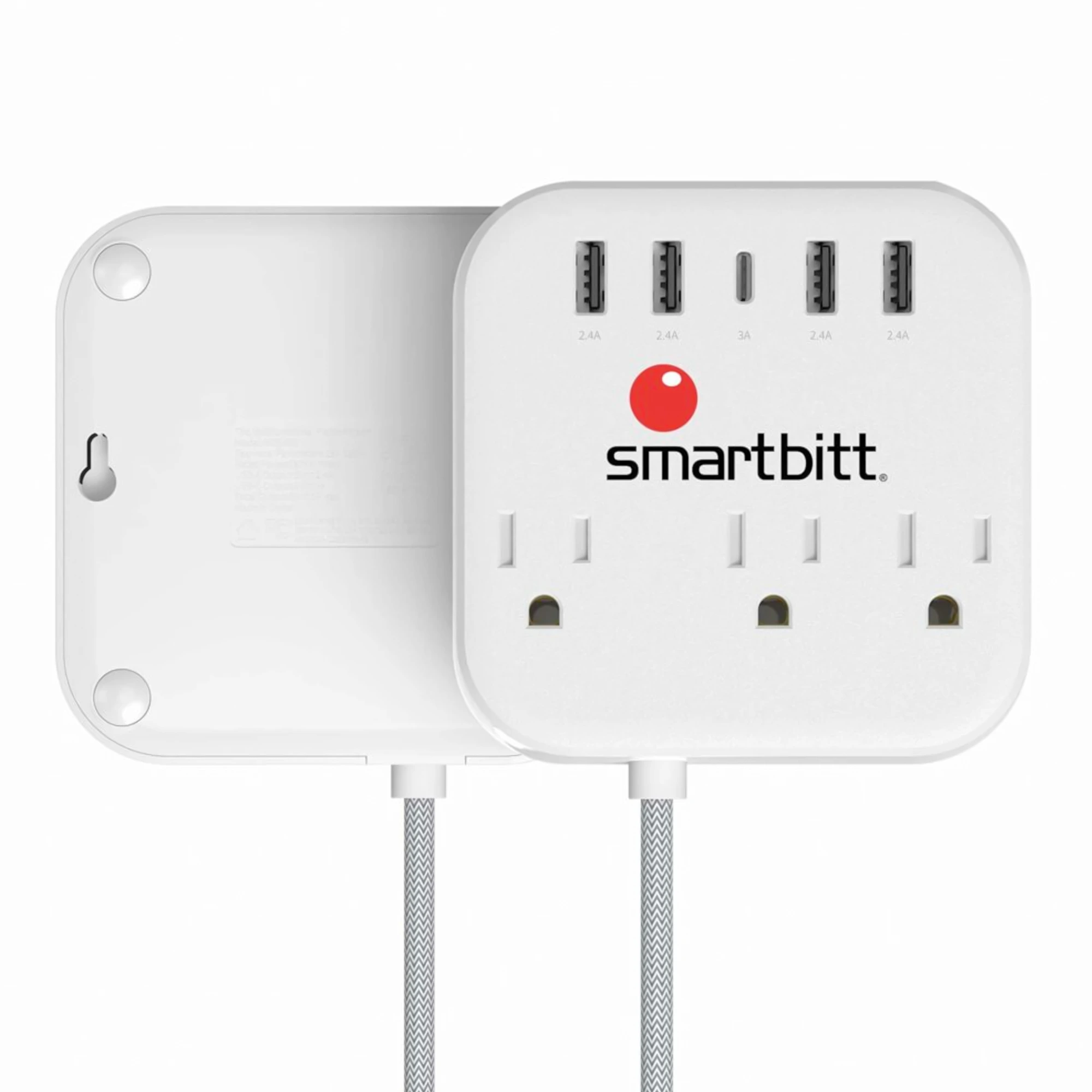 SMARTBITT SBSS-B3-5U Supresor de Picos 3 Tomas Con 5 Puertos USB