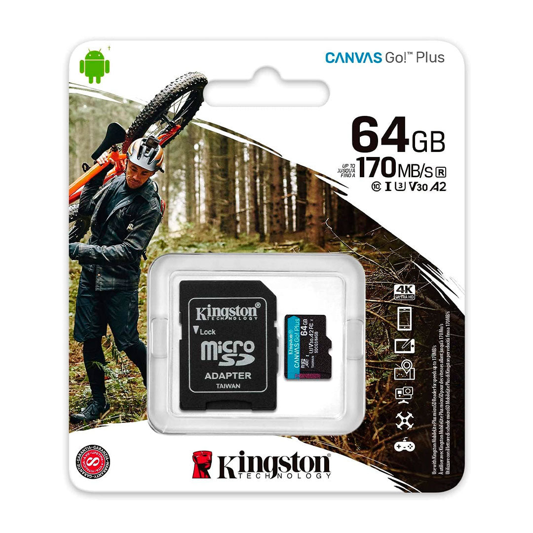 KINGSTON SDCG3/64GB Memoria microSDXC 64GB Canvas Go C10