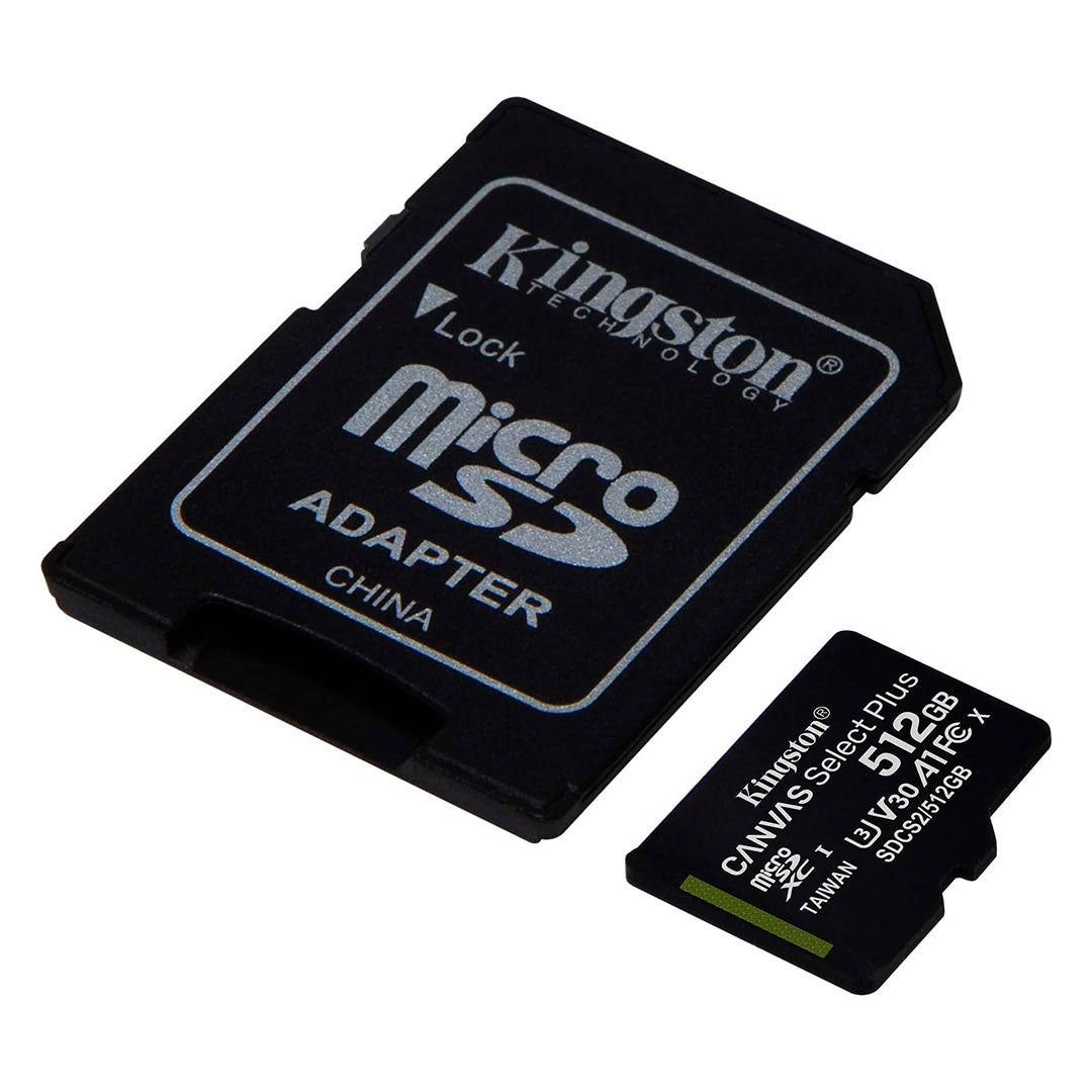 KINGSTON SDCS2/512GB Memoria microSD 512GB Canvas Select C10 con adaptador SD