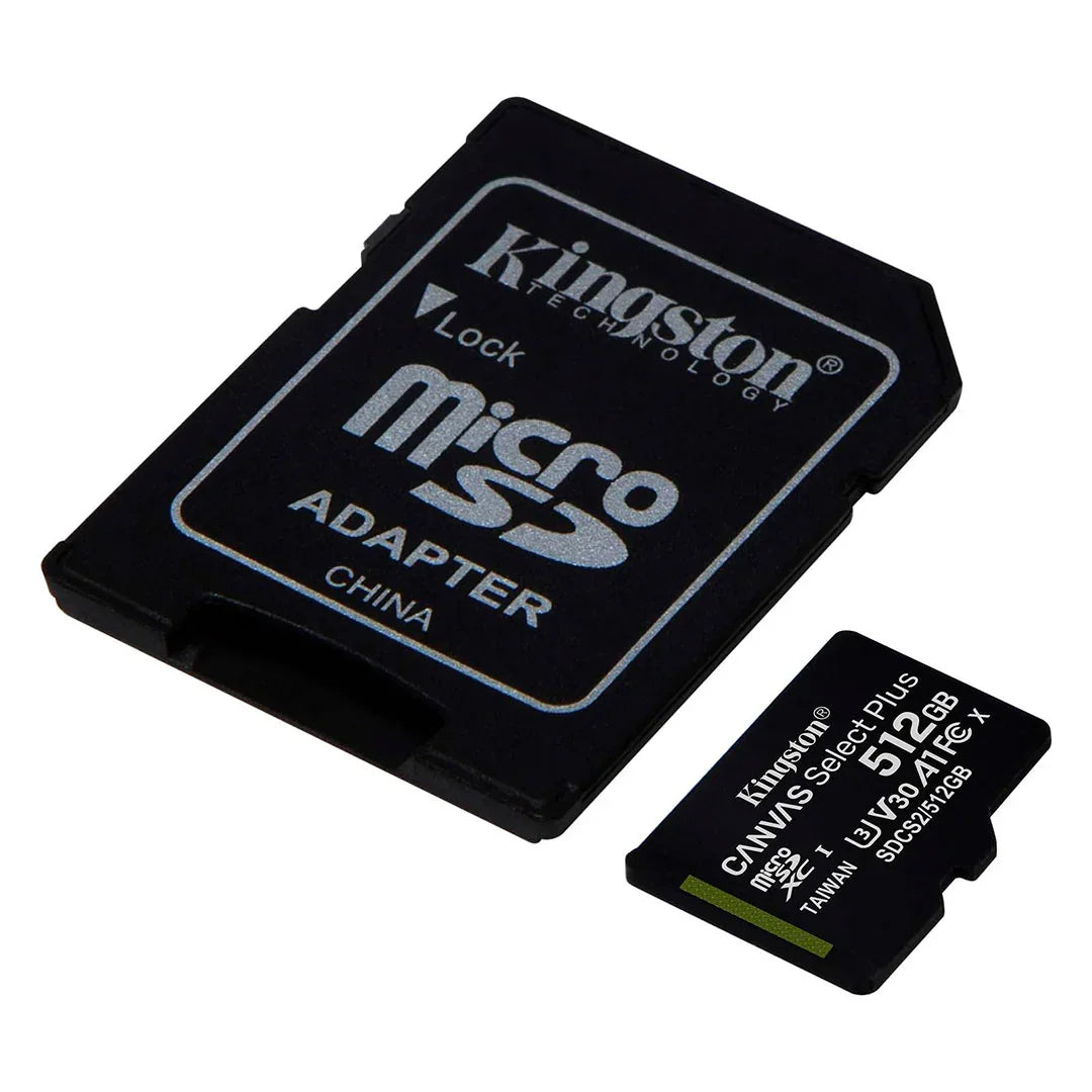 KINGSTON SDCS2/512GB Memoria microSD 512GB Canvas Select C10 con adaptador SD