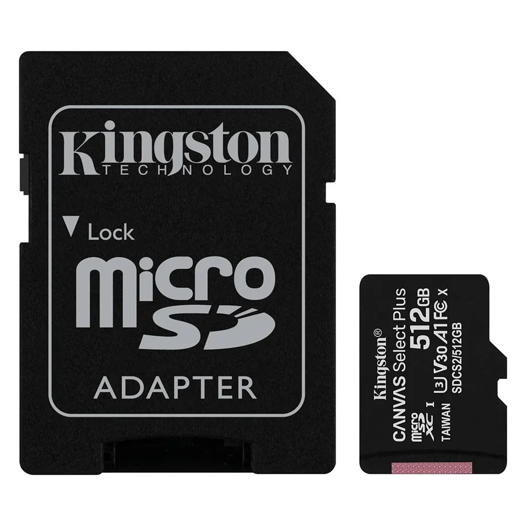KINGSTON SDCS2/512GB Memoria microSD 512GB Canvas Select C10 con adaptador SD