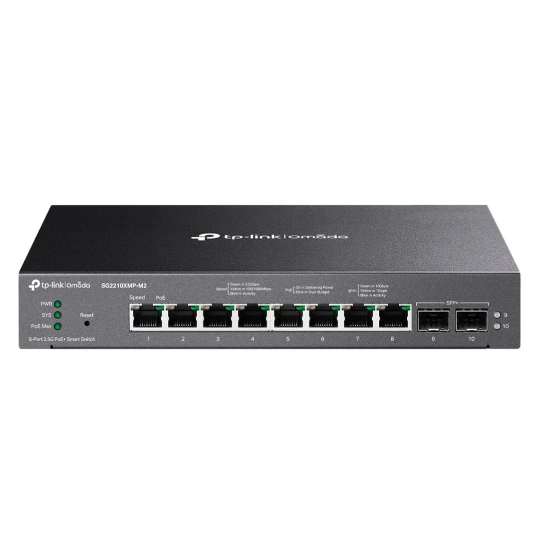 TP-LINK SG2210XMP-M2 Switch PoE+ 8 Puertos 2.5G 2SFP+ 10G OMADA 160W Smart