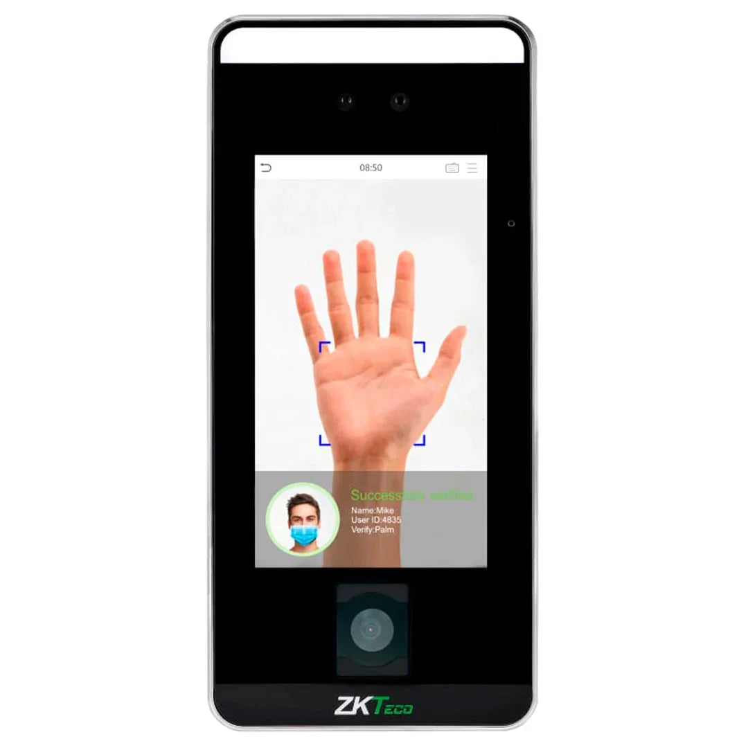 ZKTECO SpeedFace-V5L-QR Control de Acceso y Asistencia con Lector QR, Rostro, Palma, Tarjeta y PIN