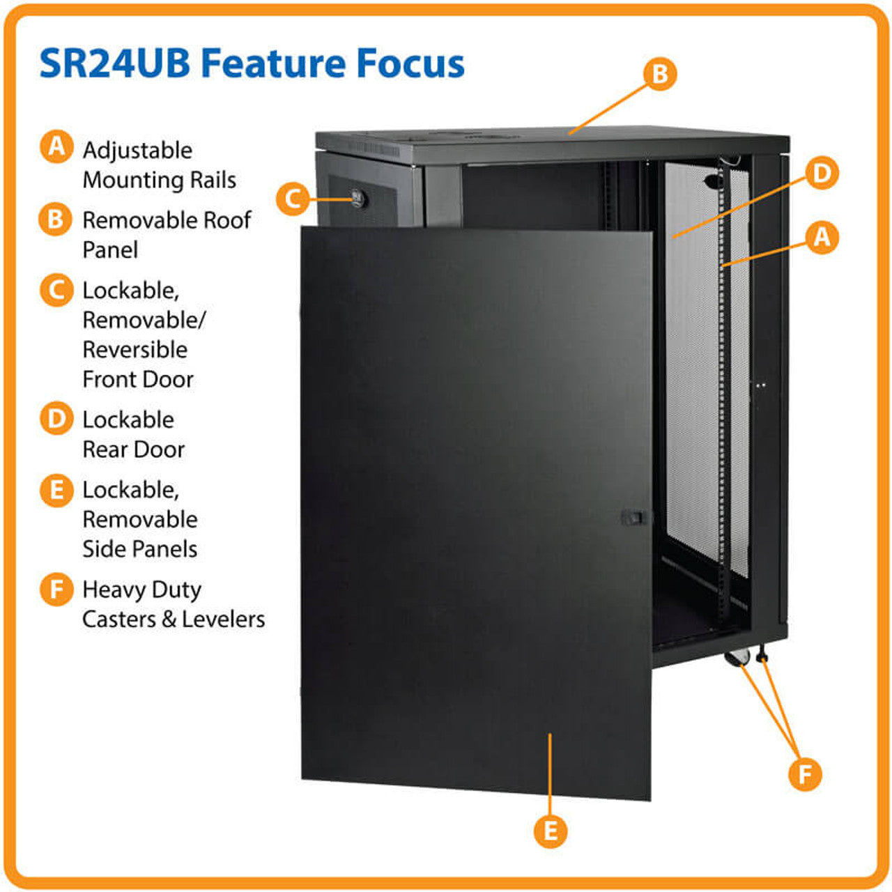 TRIPP-LITE SR24UB Gabinete de 24U de profundidad media SmartRack